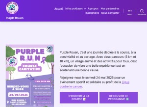 How purplerouen.fr looks like on a tablet such as an iPad.