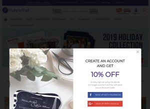 How purpletrail.com looks like on a tablet such as an iPad.
