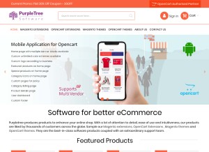 How purpletreesoftware.com looks like on a tablet such as an iPad.