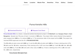 How purvakenshohills.org.in looks like on a tablet such as an iPad.