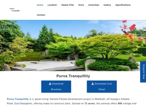 How purvatranquility.in looks like on a tablet such as an iPad.