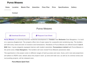 How purvaweaves.live looks like on a tablet such as an iPad.