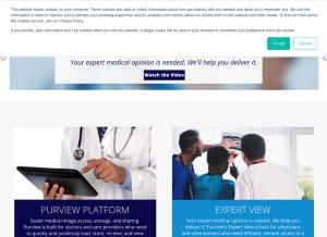 How purview.net looks like on a tablet such as an iPad.
