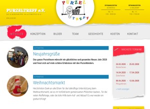 How purzeltreff.de looks like on a tablet such as an iPad.
