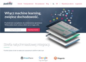 How push-ad.com looks like on a tablet such as an iPad.