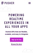 How pusher.com looks like on a mobile device such as an iPhone.