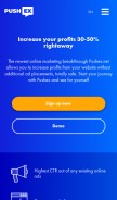 How pushex.io looks like on a mobile device such as an iPhone.