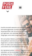 How pushfire.de looks like on a mobile device such as an iPhone.