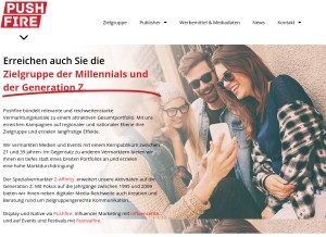 How pushfire.de looks like on a tablet such as an iPad.