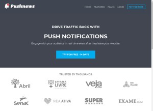 How pushnews.eu looks like on a tablet such as an iPad.