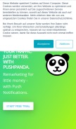 How pushpanda.io looks like on a mobile device such as an iPhone.