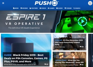 How pushsquare.com looks like on a tablet such as an iPad.