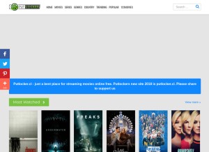 How putlocker.cl looks like on a tablet such as an iPad.