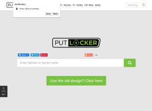 How putlocker.vip looks like on a tablet such as an iPad.