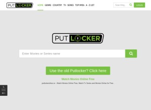 How putlockersfree.sc looks like on a tablet such as an iPad.