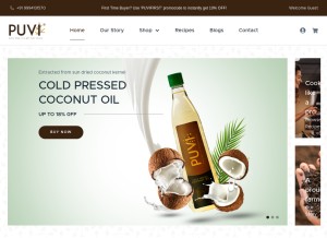 How puvi.co looks like on a tablet such as an iPad.