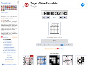 How puzzle-nonograms.com looks like on a tablet such as an iPad.