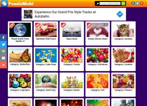 How puzzlemobi.com looks like on a tablet such as an iPad.
