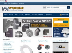 How pvcfittingsonline.com looks like on a tablet such as an iPad.