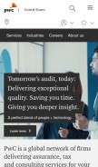 How pwc.com looks like on a mobile device such as an iPhone.