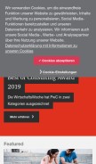 How pwc.de looks like on a mobile device such as an iPhone.