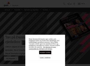 How pwc.dk looks like on a tablet such as an iPad.