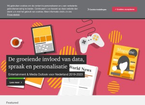 How pwc.nl looks like on a tablet such as an iPad.