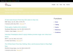 How pynca.com looks like on a tablet such as an iPad.