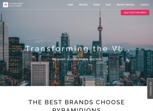 How pyramidions.com looks like on a tablet such as an iPad.