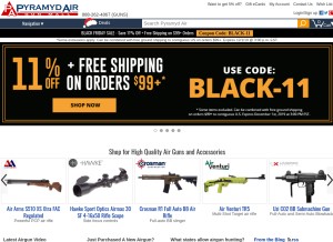 How pyramydair.com looks like on a tablet such as an iPad.