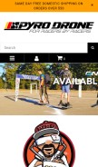 How pyrodrone.com looks like on a mobile device such as an iPhone.