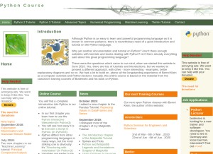 How python-course.eu looks like on a tablet such as an iPad.