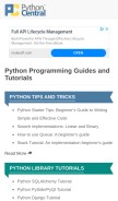 How pythoncentral.io looks like on a mobile device such as an iPhone.