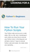 How pythonforbeginners.com looks like on a mobile device such as an iPhone.
