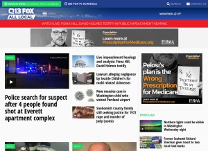 How q13fox.com looks like on a tablet such as an iPad.