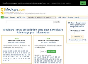 How q1medicare.com looks like on a tablet such as an iPad.