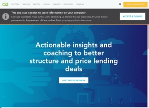 How q2ebanking.com looks like on a tablet such as an iPad.
