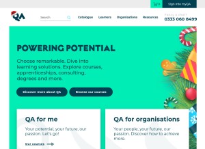 How qa.com looks like on a tablet such as an iPad.