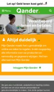 How qander.nl looks like on a mobile device such as an iPhone.