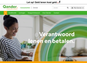 How qander.nl looks like on a tablet such as an iPad.