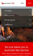 How qantas.com looks like on a mobile device such as an iPhone.