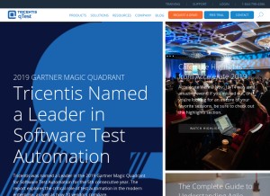 How qasymphony.com looks like on a tablet such as an iPad.