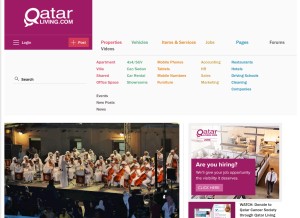 How qatarliving.com looks like on a tablet such as an iPad.