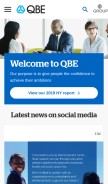 How qbe.com looks like on a mobile device such as an iPhone.