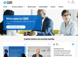 How qbe.com looks like on a tablet such as an iPad.