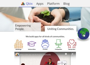 How qbix.com looks like on a tablet such as an iPad.