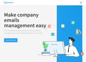How qboxmail.com looks like on a tablet such as an iPad.
