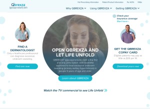 How qbrexza.com looks like on a tablet such as an iPad.