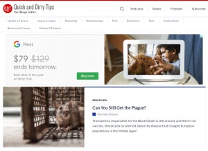 How qdnow.com looks like on a tablet such as an iPad.