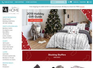 How qehomelinens.com looks like on a tablet such as an iPad.
